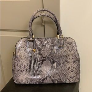 Tory Burch Faux python snakeskin top handle bag